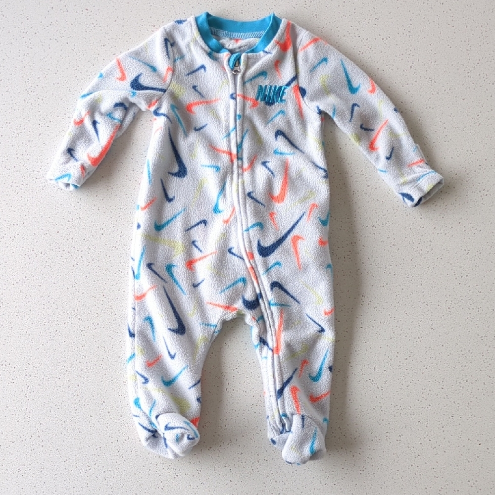 Nike Kids One Piece - White with Multicolor Swooshes